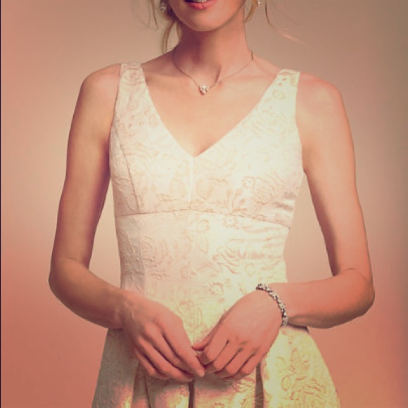 Nwt Bhldn Ivory And Rose Gold Lincoln Gown Size 6